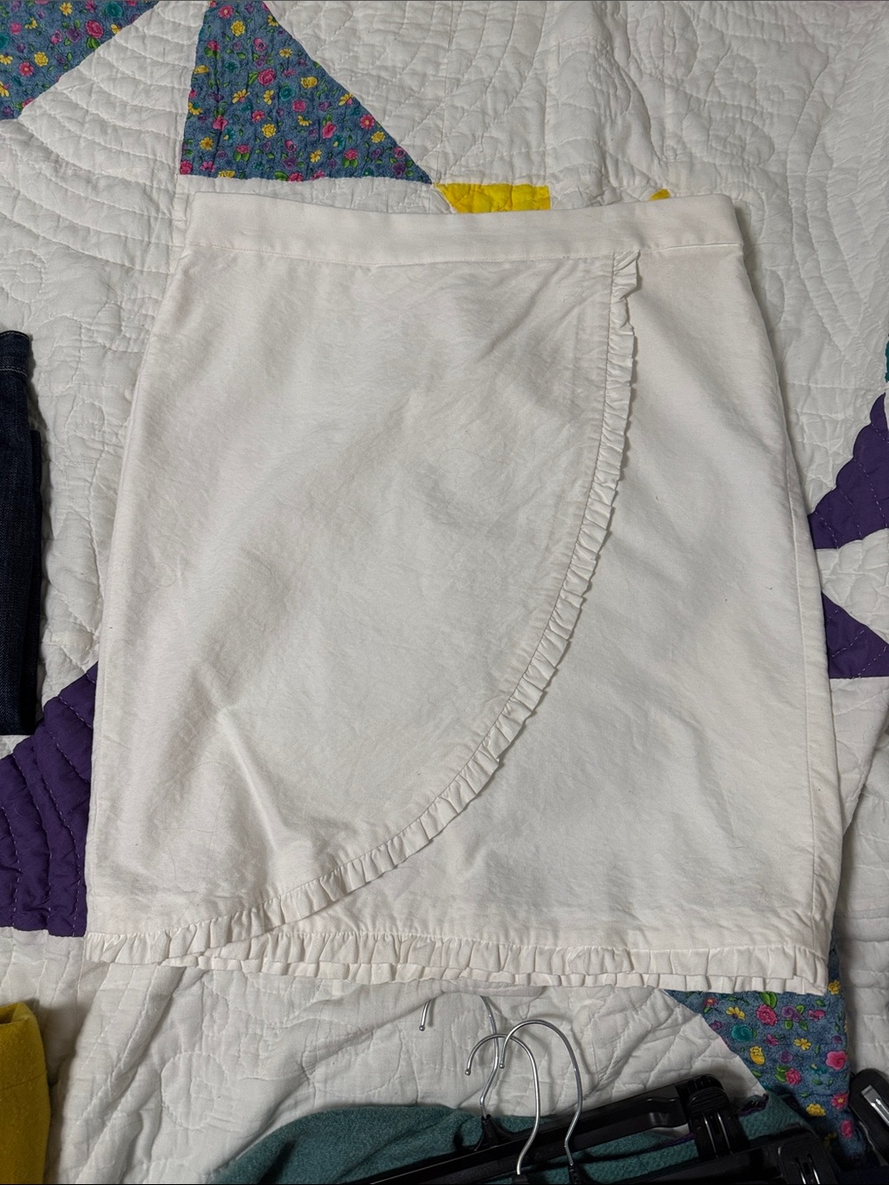 NWOT J. Crew white Ruffle Oxford Pencil Skirt